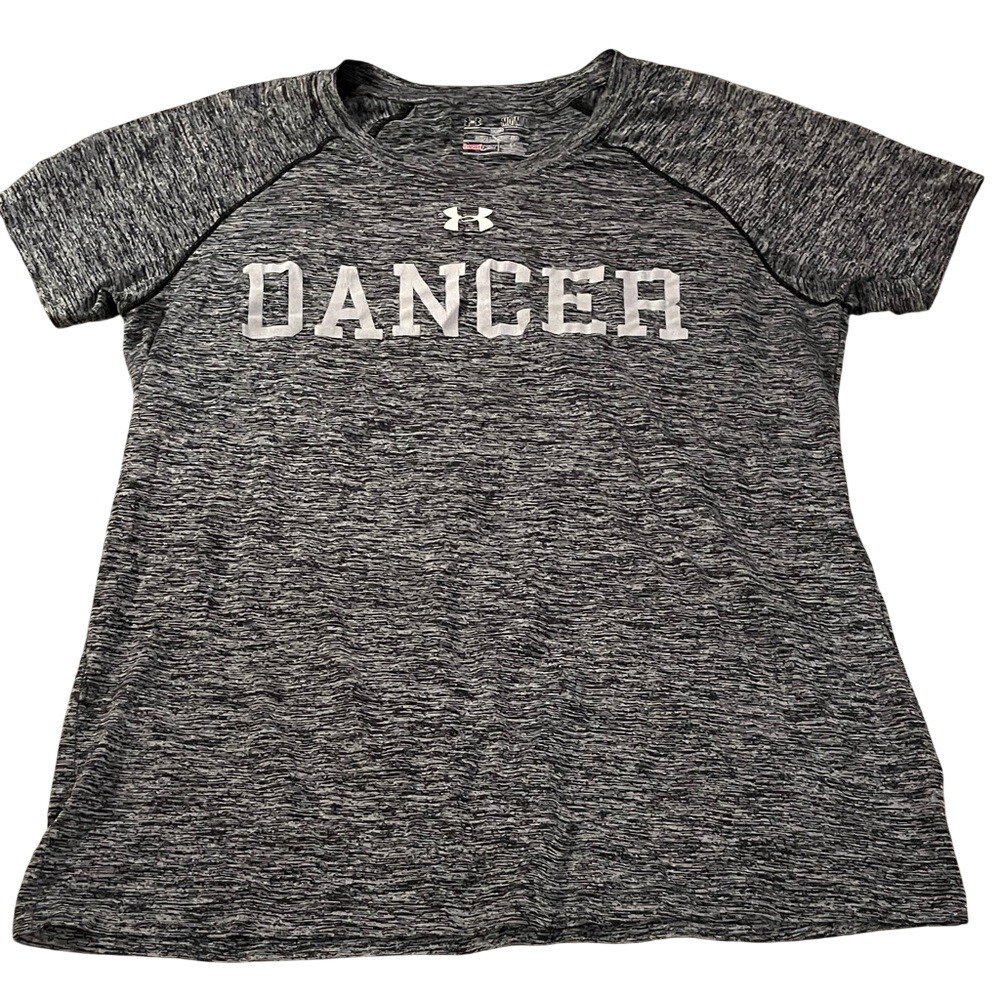 Under Armour Womens HeatGear Dancer Space Dye T-Shirt Gray MD Loose Fit